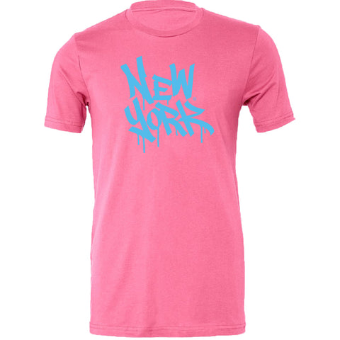 New York Graffiti T-Shirt (Pink Adult Unisex)