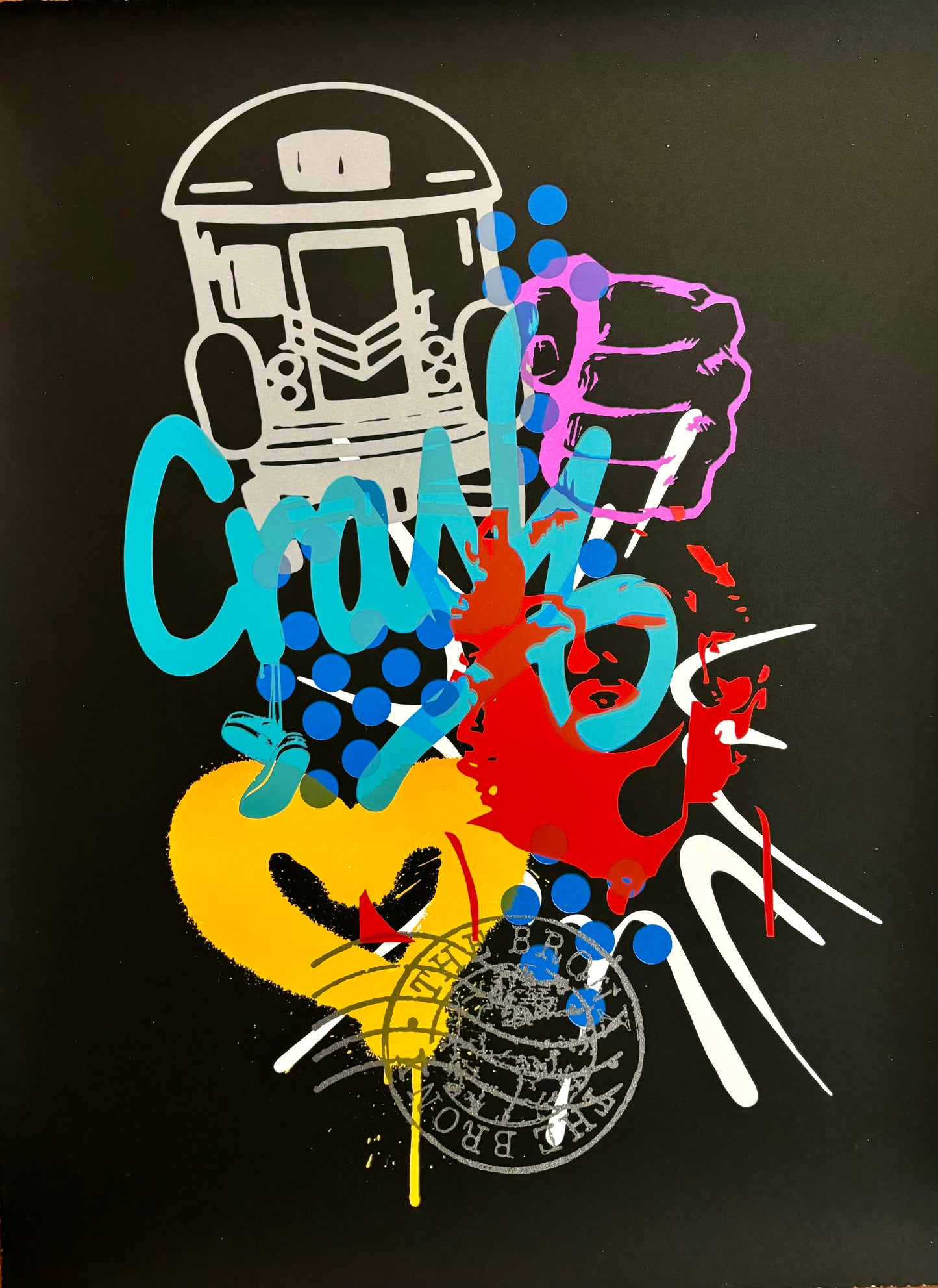 CRASH Print: Train W/Black Background