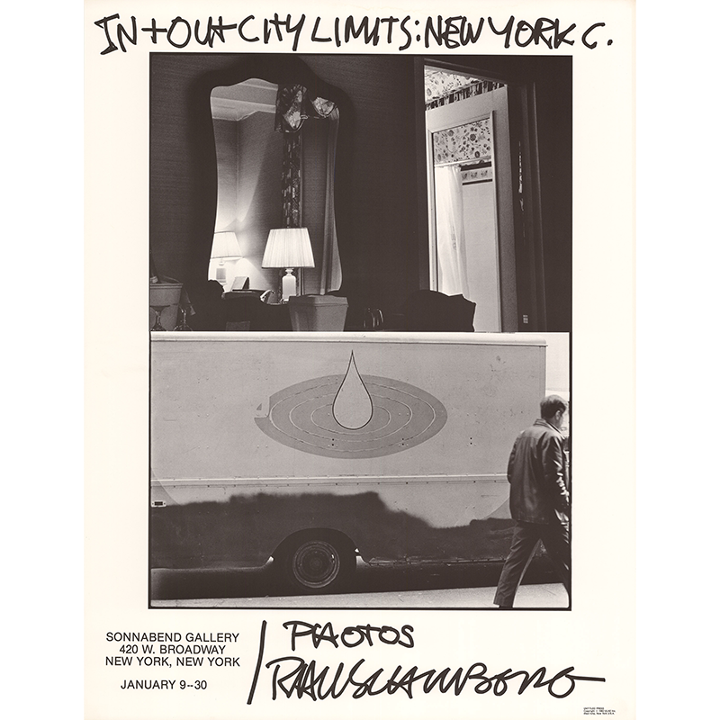 Vintage Original Robert Rauschenberg Exhibition Poster: In + Out City Limits: NYC