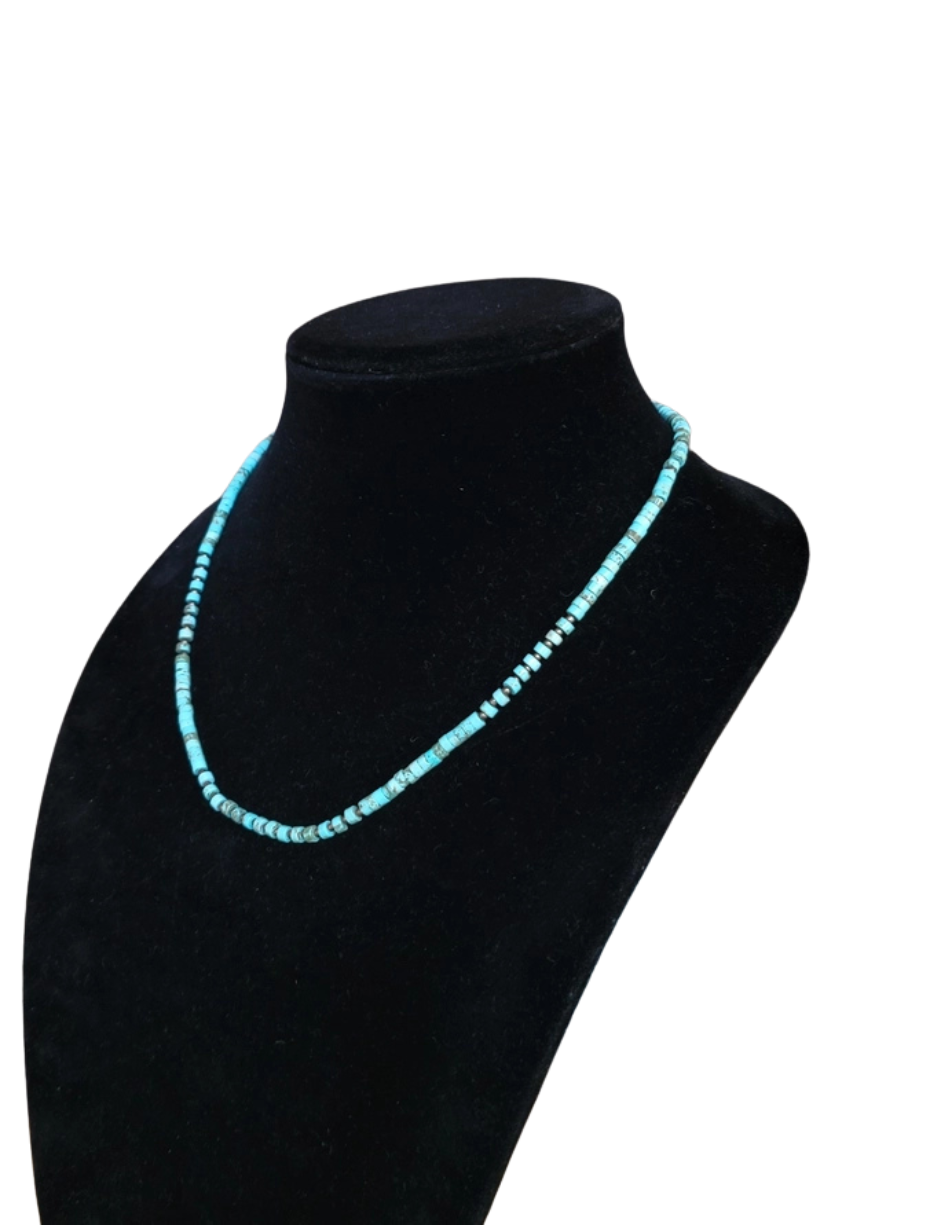 Necklace: Genuine Turquoise Heishi