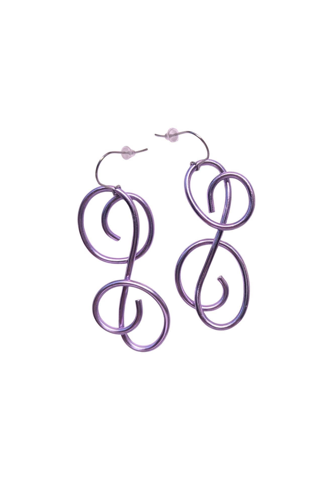 Earrings: Large Squiggle by Rina Young, Lavender