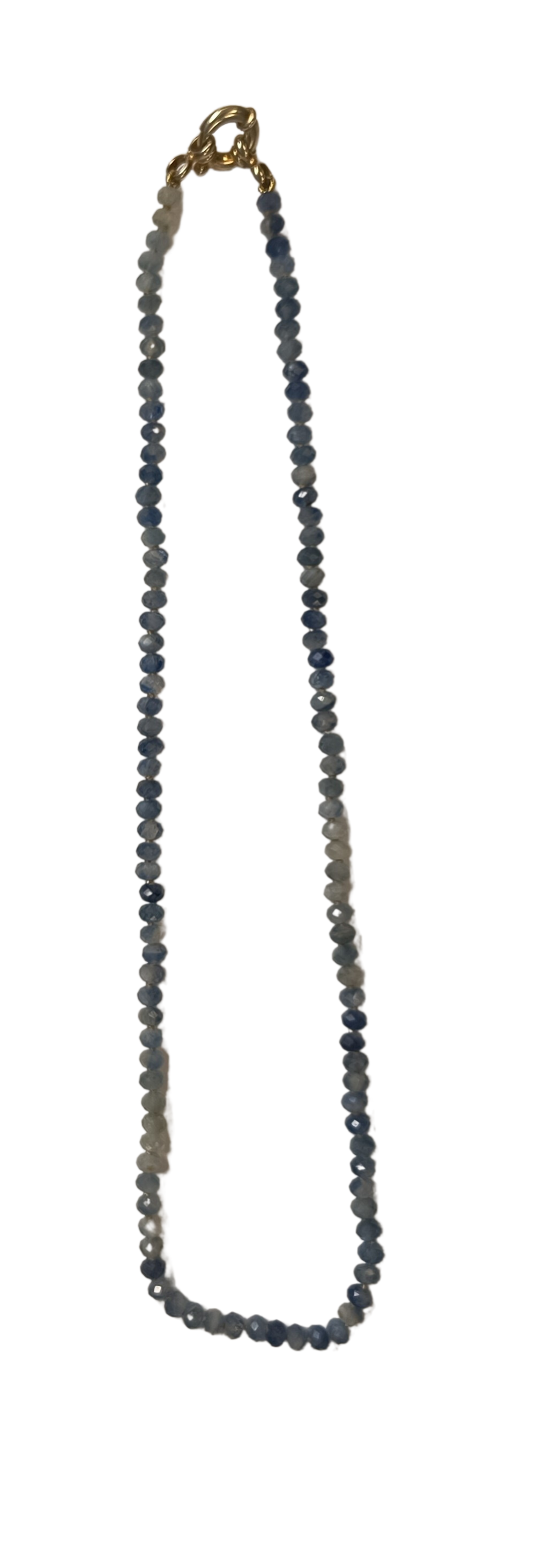 Collar de cianita azul, rodelas facetadas
