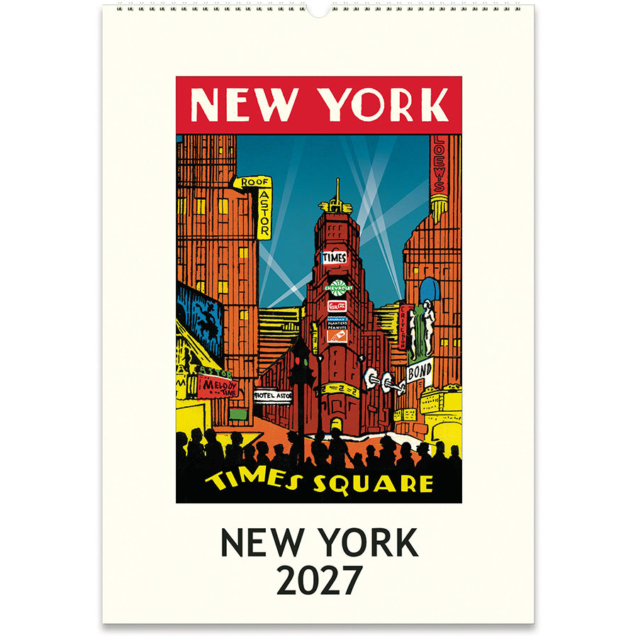 Calendario de pared vintage 2027 de Nueva York