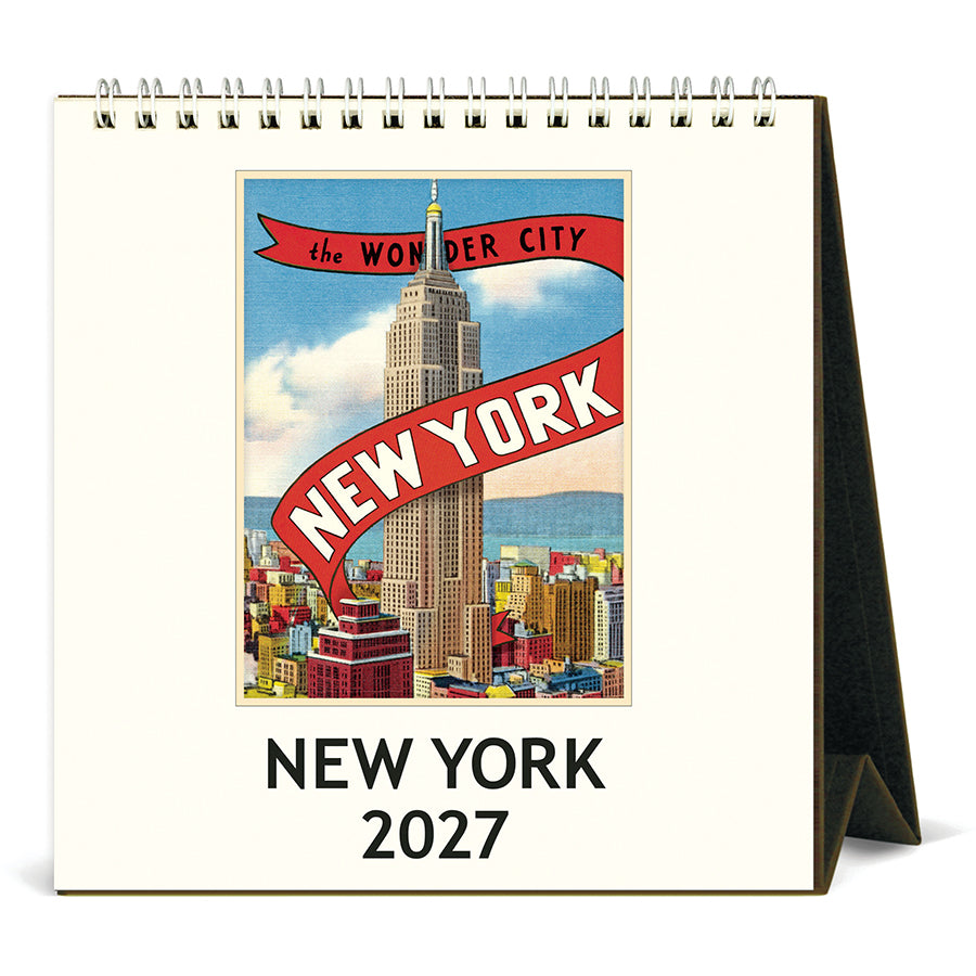 Calendario de escritorio vintage 2027 Nueva York