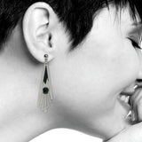 Earrings: Art Deco Staircase Black