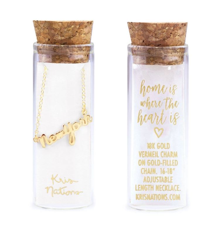Collar con dije: New York Script