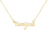 Pendant Necklace: New York Script