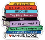 Die Cut Sticker: I HEART Banned Books