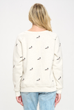 Pigeon Print Crew Neck Sweatshirt