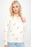 Pigeon Print Crew Neck Sweatshirt