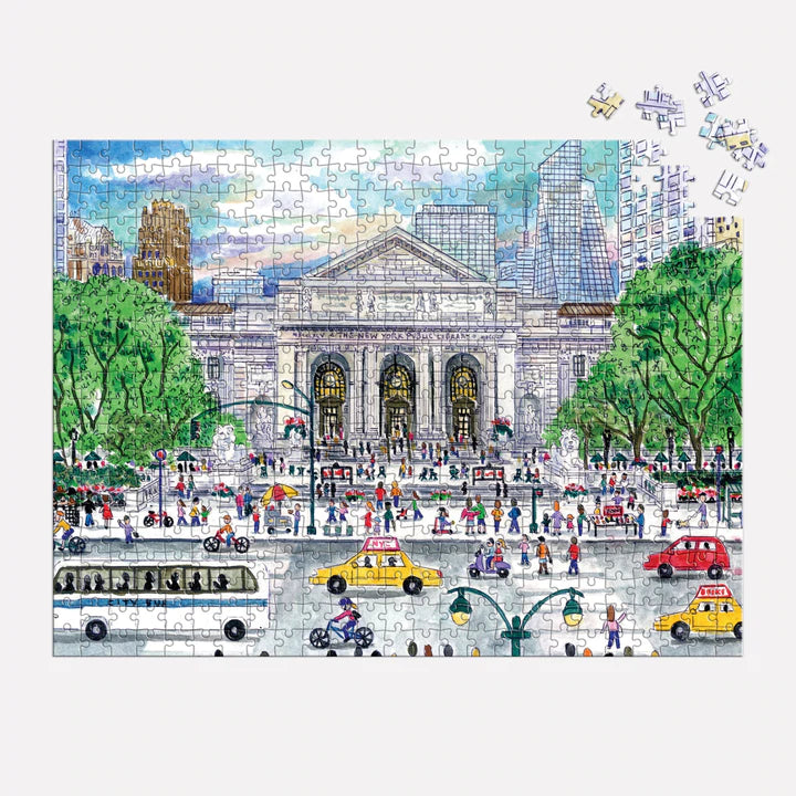 Michael Storrings Springtime at the Library 500 Piece Double-Sided Puzzle