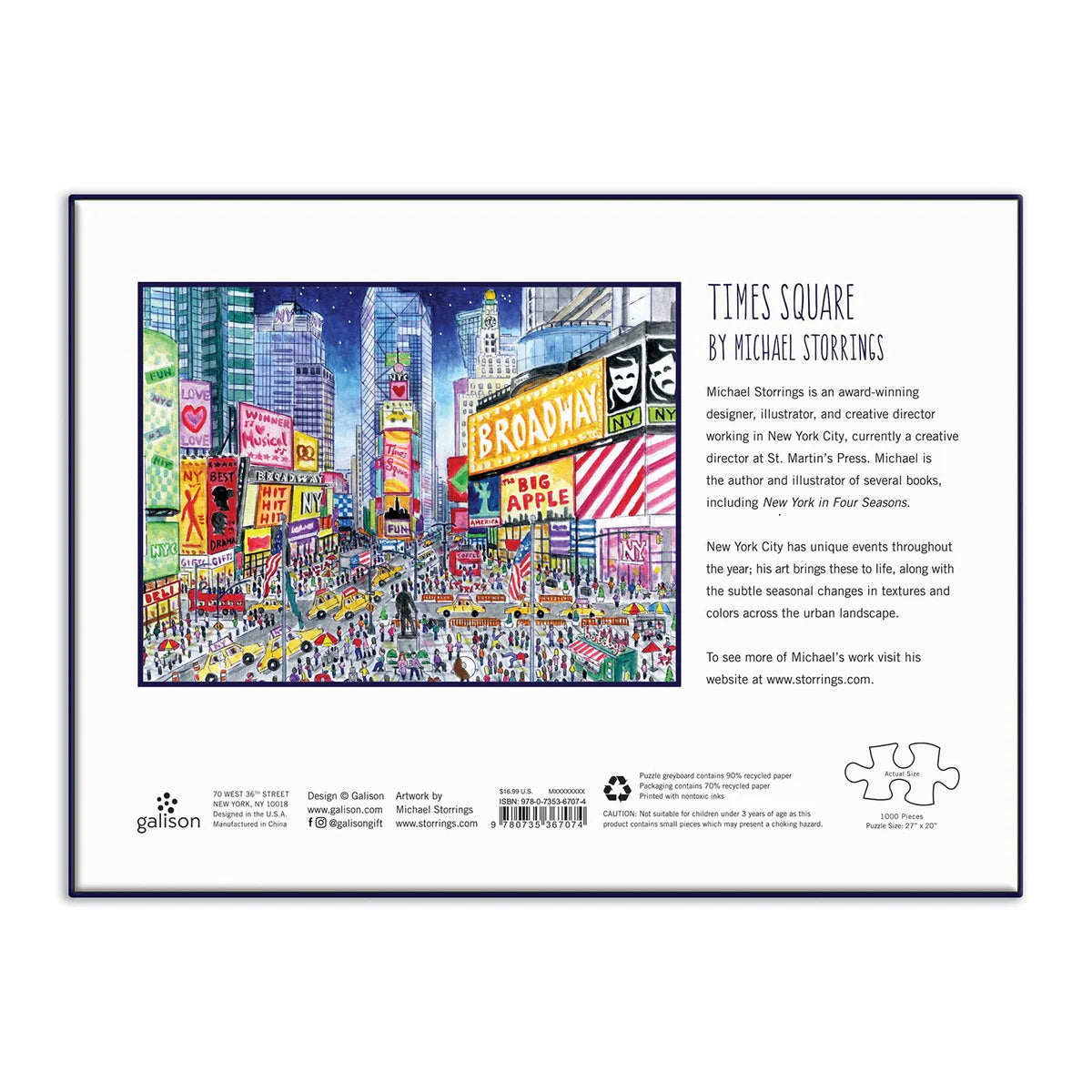 Rompecabezas de 1000 Piezas Times Square de Michael Storrings