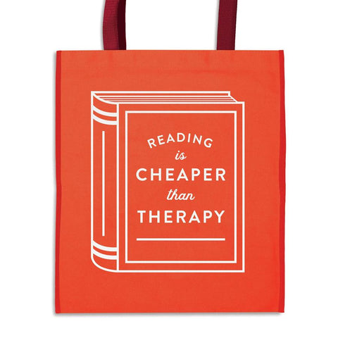 Reading Is Cheaper Than Therapy Reusable Tote