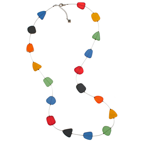 Necklace: Floating Recycled Frosted Glass