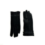 Stretch Velvet Glove With Rouche Trim