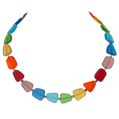 Choker: Recycled Frosted Chakra Glass