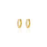 Earrings: Pearl Huggie Hoops