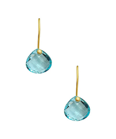 Earrings: 24k Gold Vermeil with Faceted Semi Precious Stone