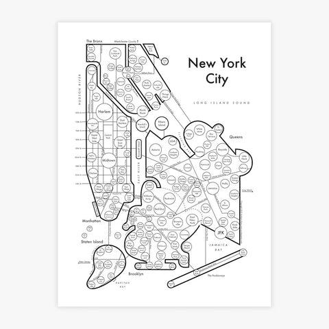 Print: Letterpress New York City Map