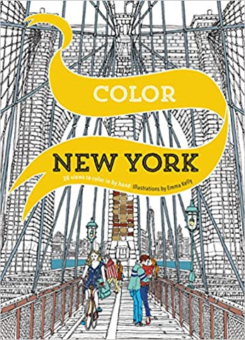 Color New York: 20 Views to Color in by Hand (Paperback Coloring Book)