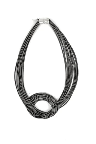 Slate Piano Wire Knot Necklace