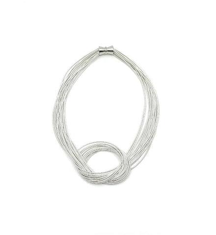 White Piano Wire Knot Necklace