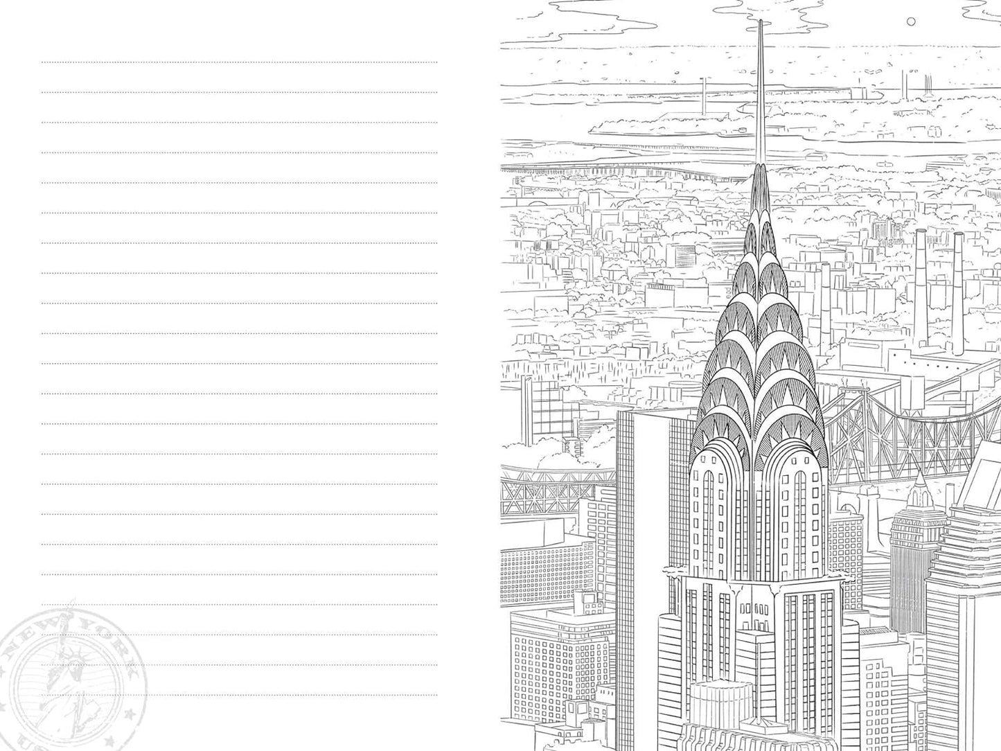 Nueva York: Un diario de viaje para colorear