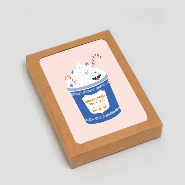 Tarjetas navideñas en caja: Taza de café de NYC