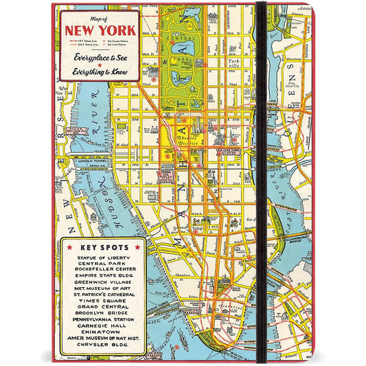 Cuaderno grande con mapa de la ciudad de Nueva York