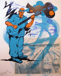 Print: Chris "Daze" Ellis: Bluesman Framed