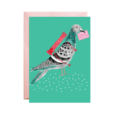 Notecard: Pigeon With a Balloon