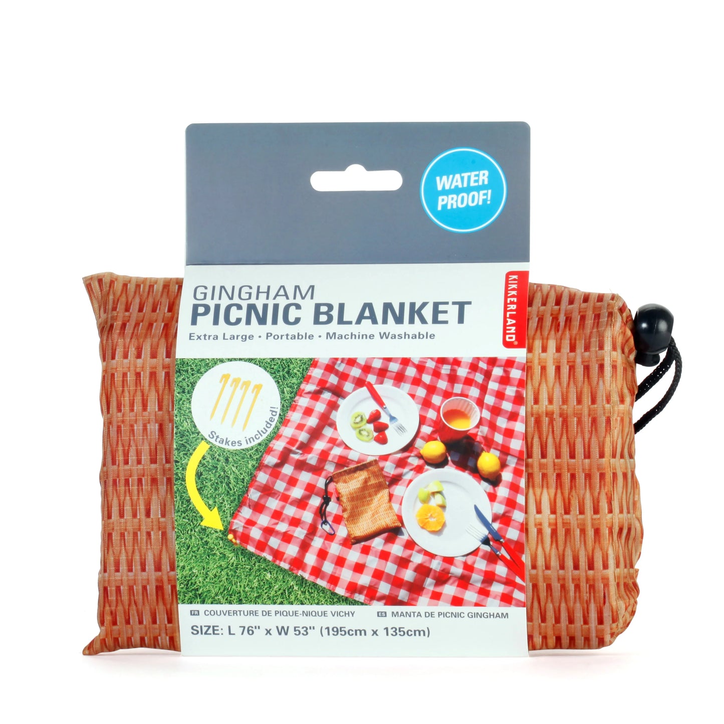 Manta de picnic a cuadros rojos y blancos