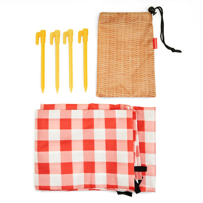 Manta de picnic a cuadros rojos y blancos