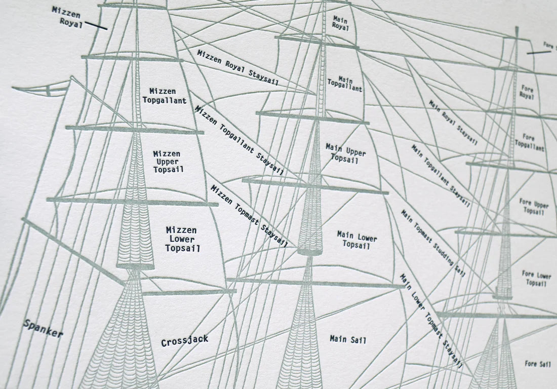 Print: Clipper Ship, Letterpress