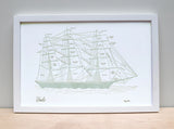 Print: Clipper Ship, Letterpress