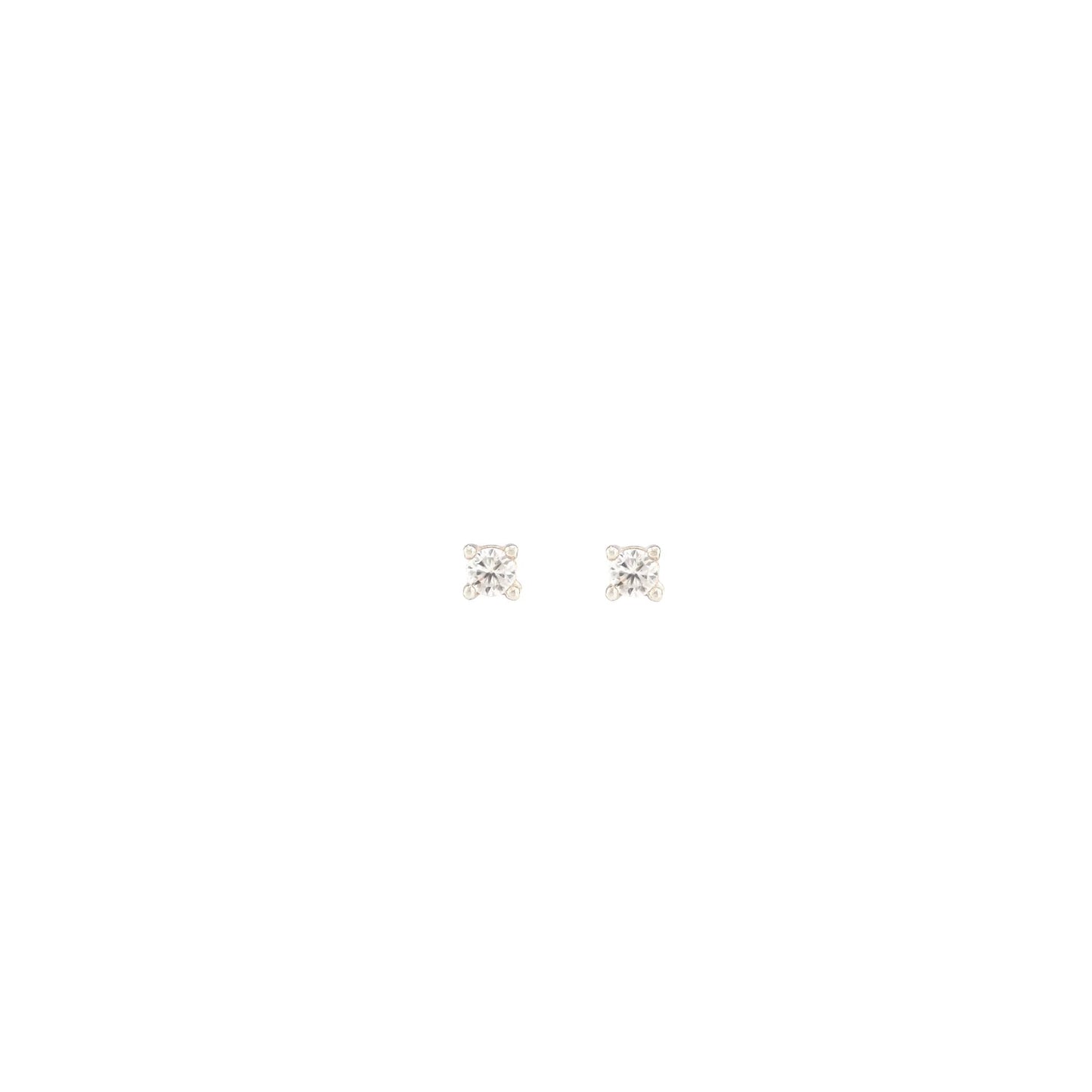 Earrings: Classic Crystal Prong Set Stud Sterling Silver
