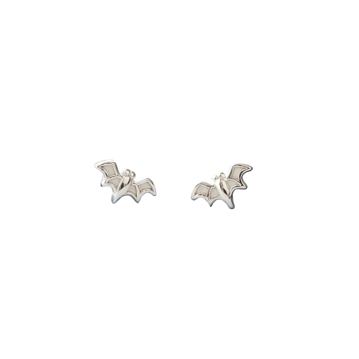 Earrings: Bat Stud, Sterling Silver