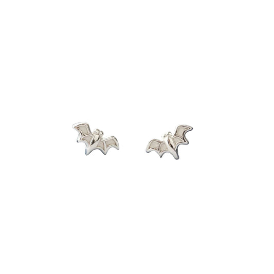 Earrings: Bat Stud, Sterling Silver