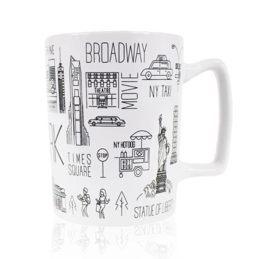 Taza: Iconos de NYC, Blanca