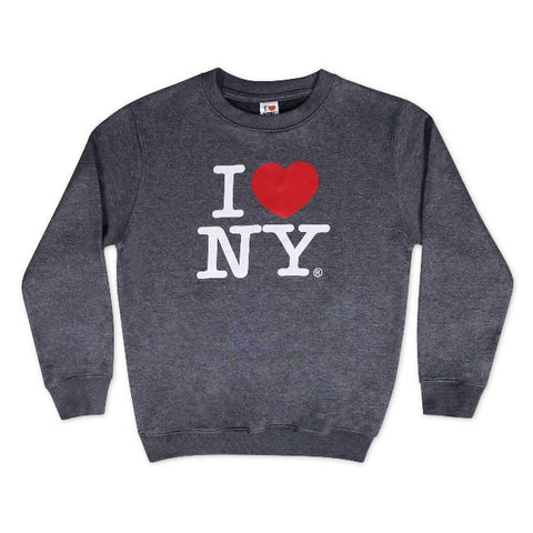 Crew Neck Sweatshirt: I Heart NY, Charcoal