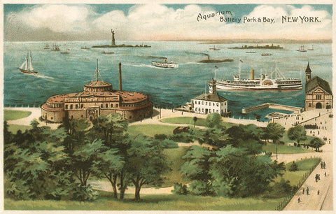 Print: Old View of Battery Park, New York City