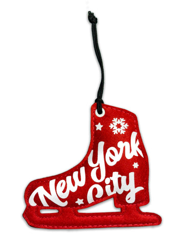 Ornament Red Felt New York City Ice Skate