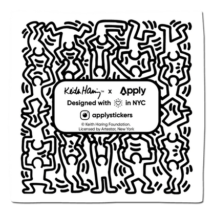 Pegatina de Keith Haring con una manzana de Nueva York