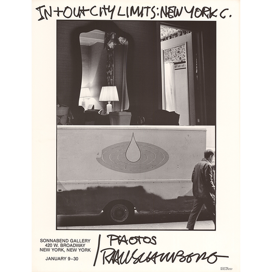 Póster de exposición original vintage de Robert Rauschenberg: In + Out City Limits: NYC