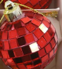 Ornament: Tiny Disco Ball, Red