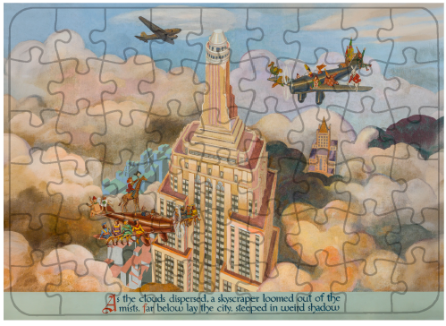 Rompecabezas: Otro País de las Maravillas, mural de Alicia de Abram Champanier, Empire State Building