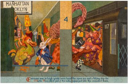 Rompecabezas: Otro País de las Maravillas, Mural de Alicia de Abram Champanier, Subiendo al Metro