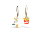 Enamel Drop Earrings: Yellow Owl