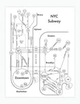 Print: Letterpress NYC Subway Map