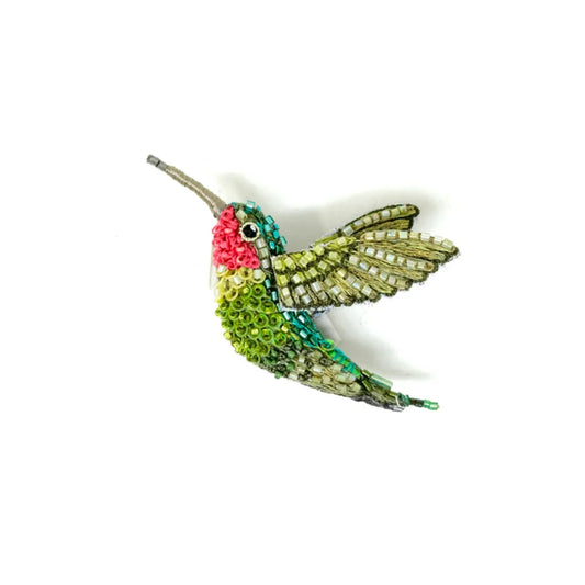 Ruby Throated Hummingbird Brooch